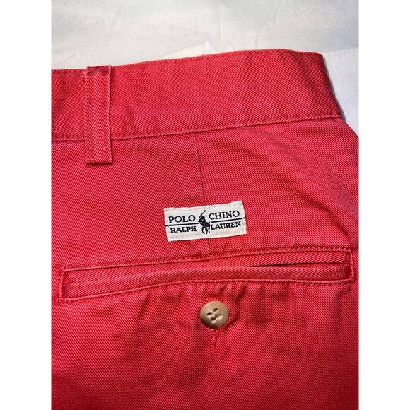 Polo Ralph Lauren Shorts Men's Size 42 Salmon Light Red The Tyler Pleated Chino - Picture 15 of 15